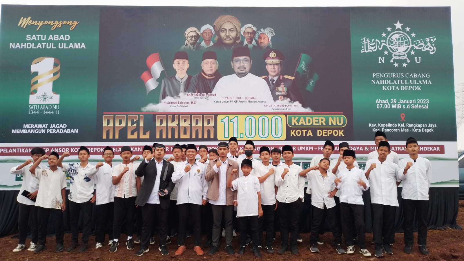 Santri LDII Depok Hadiri Undangan Apel Akbar PCNU Depok