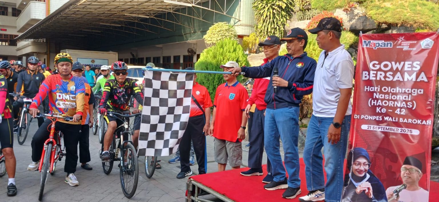 Gowes Bersama di Ponpes Wali Barokah Meriahkan HAORNAS ke-42, Satukan Puluhan Komunitas di Kediri