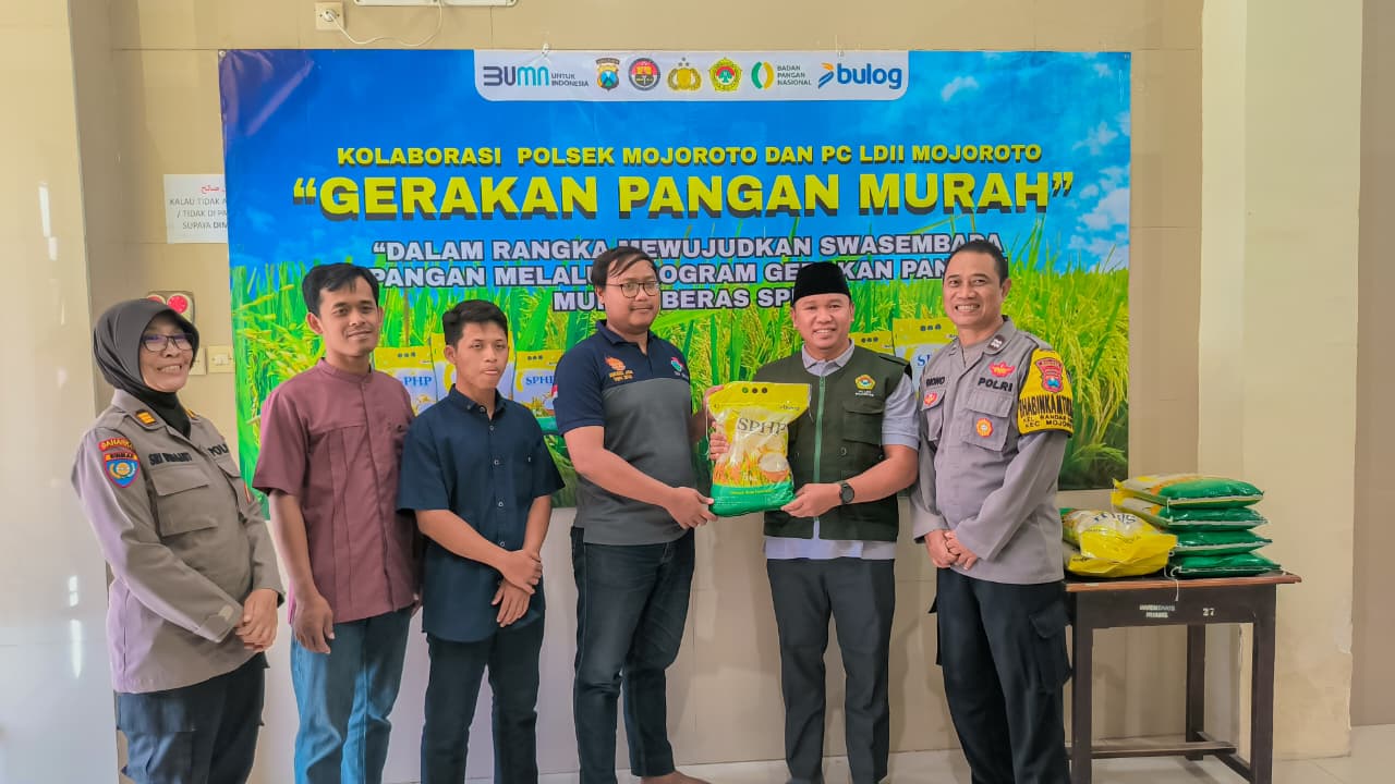 Polsek Mojoroto Gandeng PC LDII Mojoroto Gelar Gerakan Pangan Murah Beras SPHP